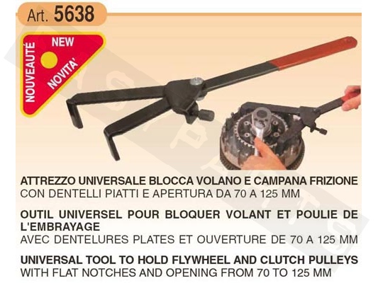 Universal Tool to Hold Flywheel and Clutch Pulleys BUZZETTI Ø70-125